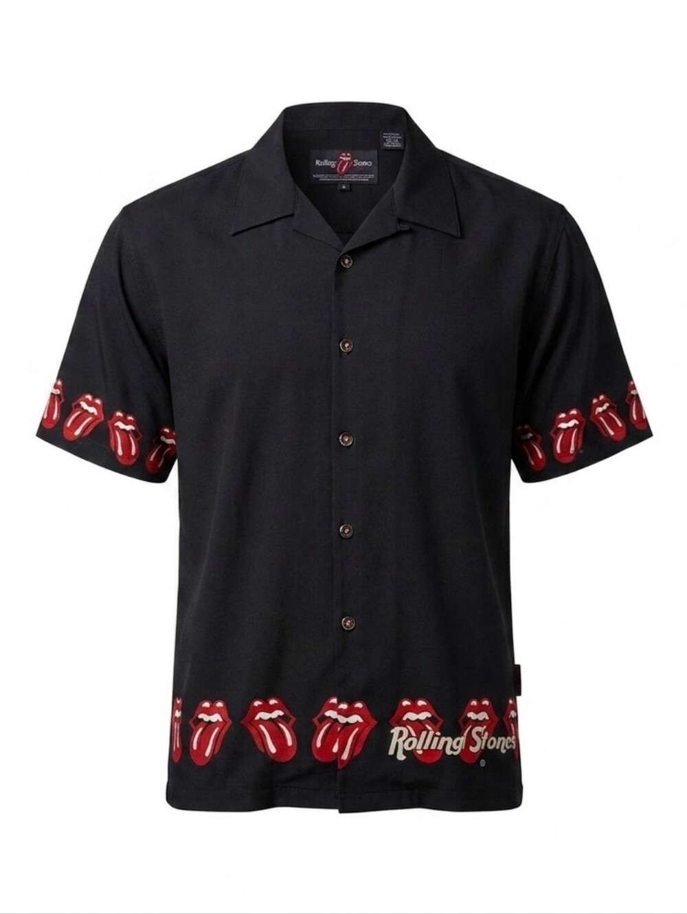 Rolling Stones Button Up Shirt Mens L Black Excellent 2002  Dragonfly Official